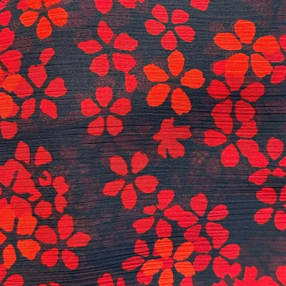 TOMMY HILFIGER Sz L Sheer Shell Puffy Sleeves Elastic Waist Midi Dress Shell - Picture 10 of 10